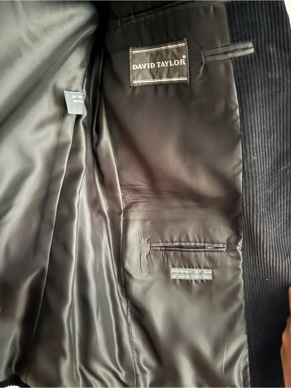 David Taylor Black Corduroy Sport Coat